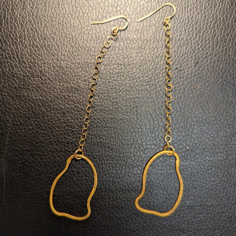 Handmade Gold Dangling Cloud Earrings